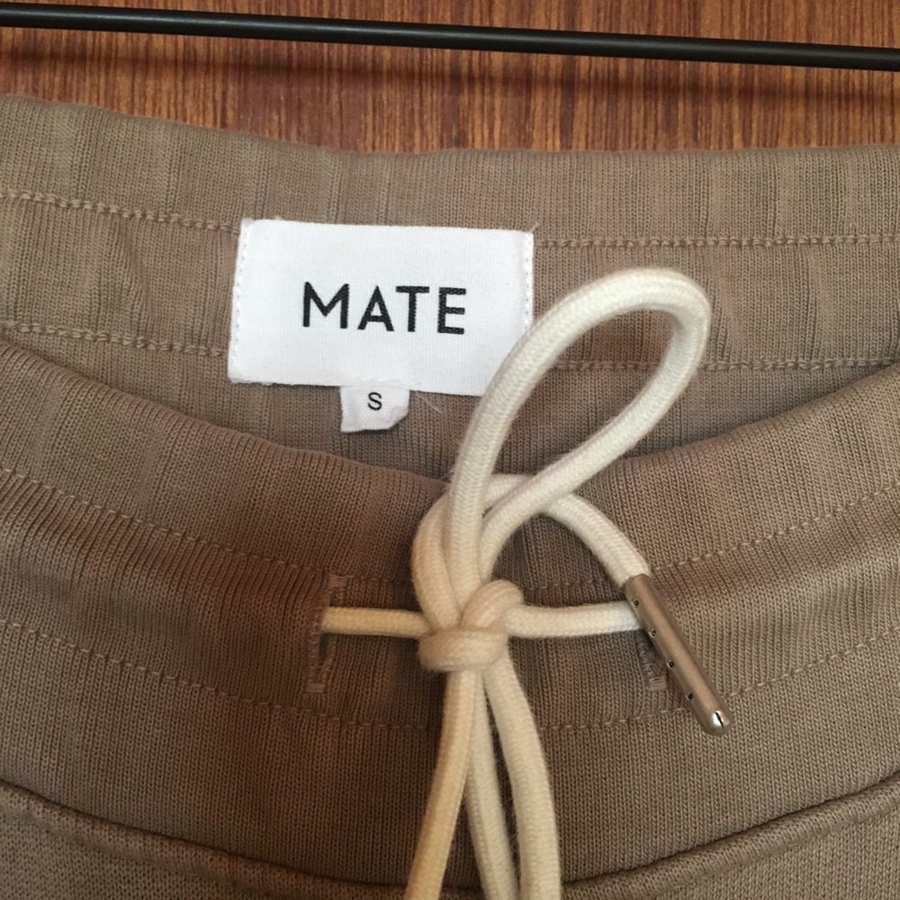 Mate the Label fleece front seam jogger in Mushroom, S